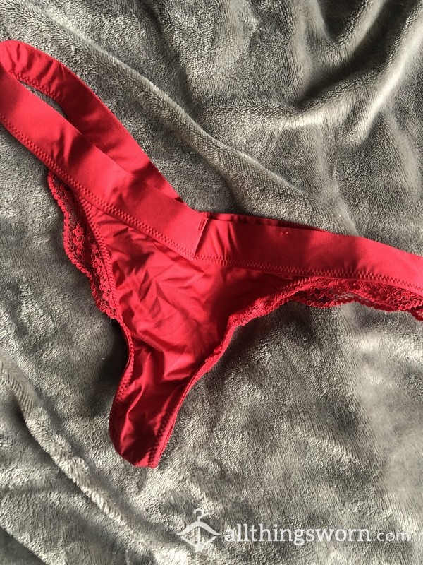 Silky Satin Red Thong