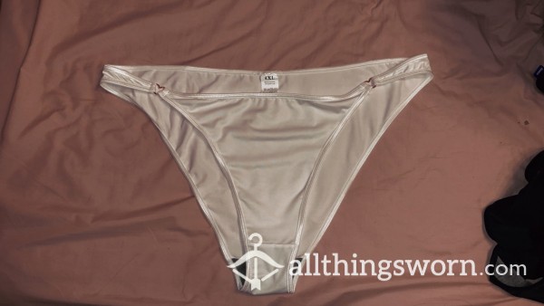 Silky, White Panties With Copper Hearts