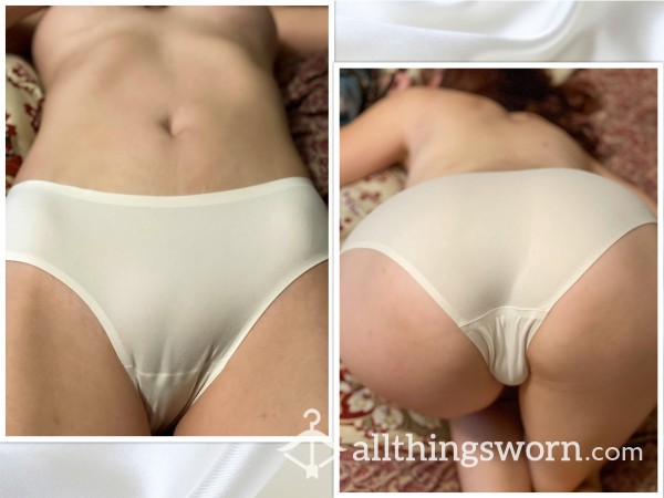 Silky White Polyester Panties