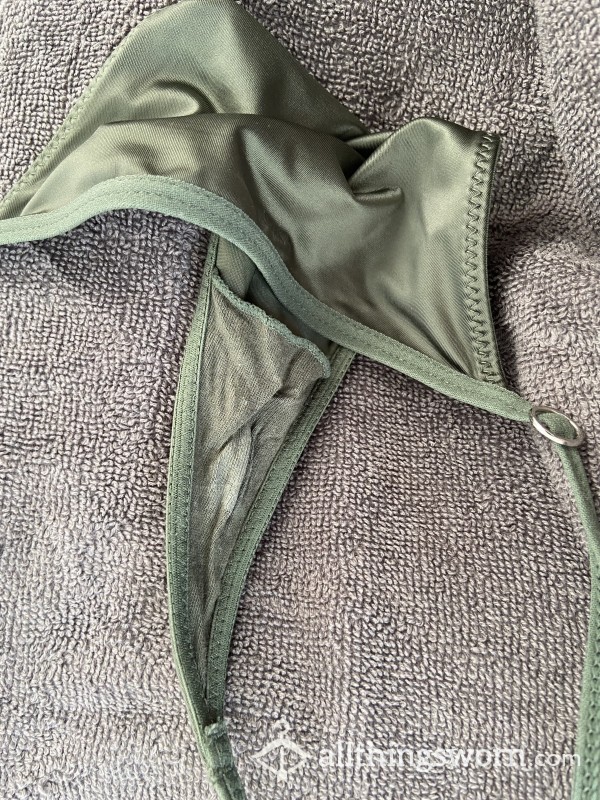 Cum Stained Silky Green Thong