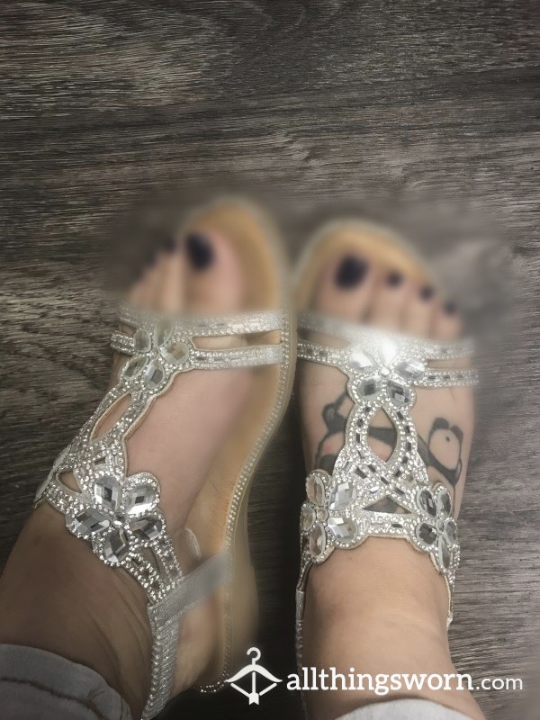 Silver Sparkle Sandals! Size 6
