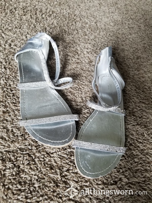 Silver Stoned Sandals