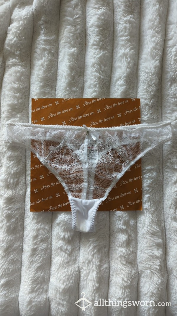 **SOLD**Simple But Beautiful White Thong**SOLD**