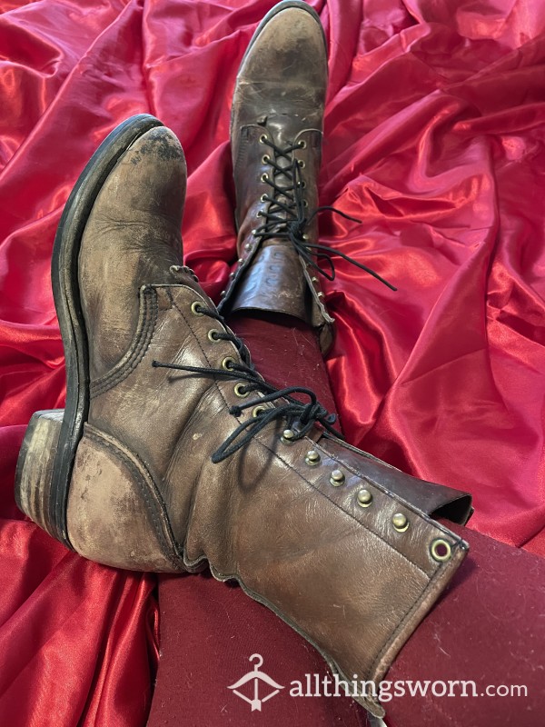 Size 11 - Brown Leather Lace-up Boots