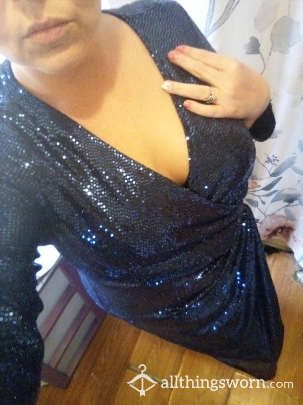 Size 14 Blue Sequent Glam Dress