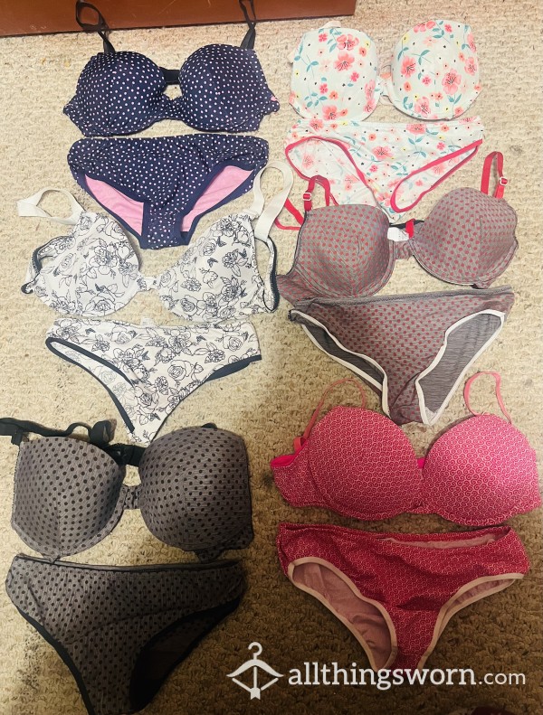 Size 32/34 Medium Bra And Panties Set. Pick Your Pair Comes With Seven Day Wear 32 Shipped.