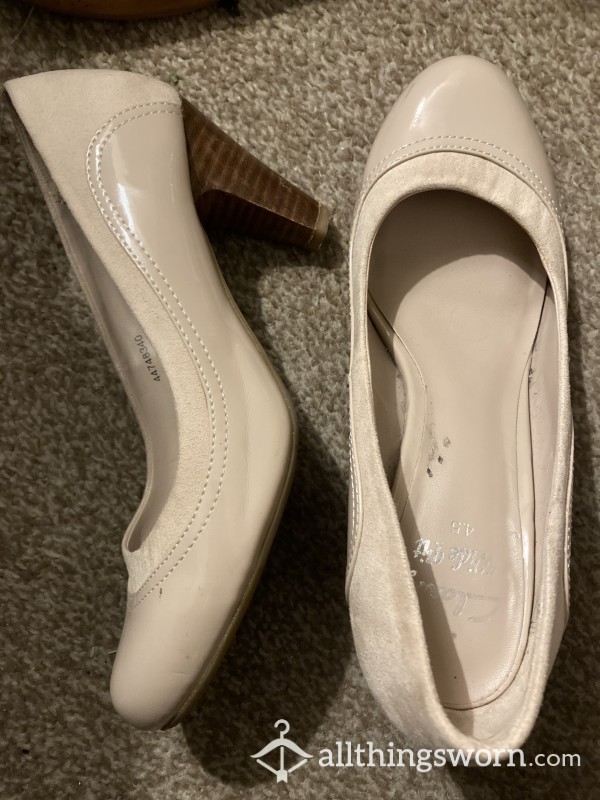 Size 4.5 Nude Patent High Heels