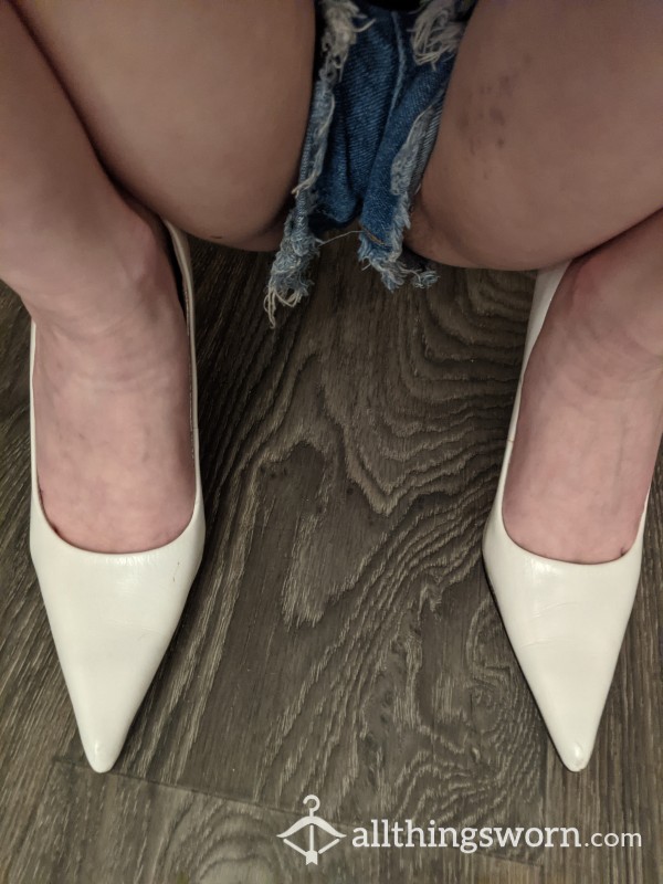 Size 6 White Stiletto Heels - Free Shipping!