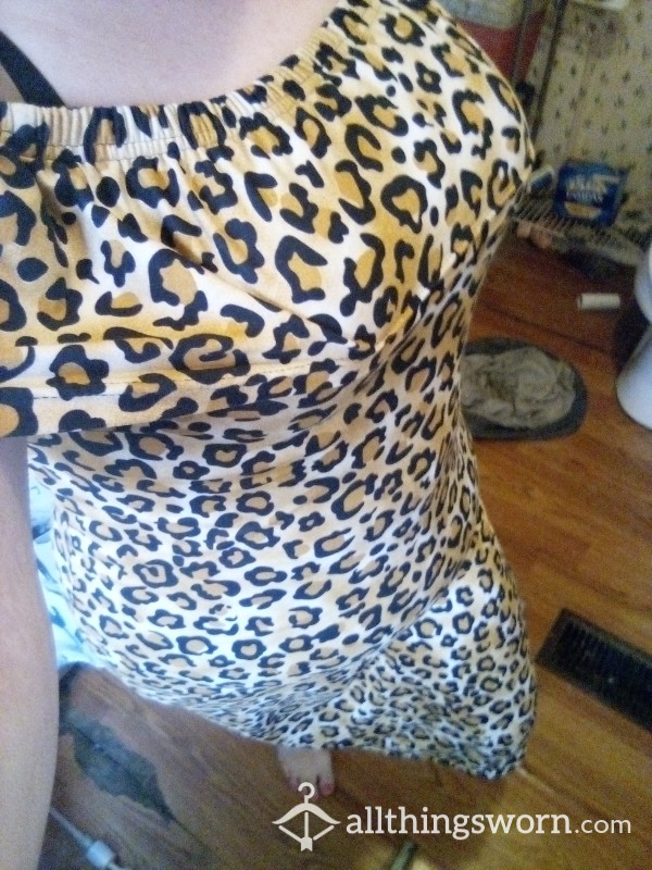Size Medium Cheetah Print Off The Shoulder Dress