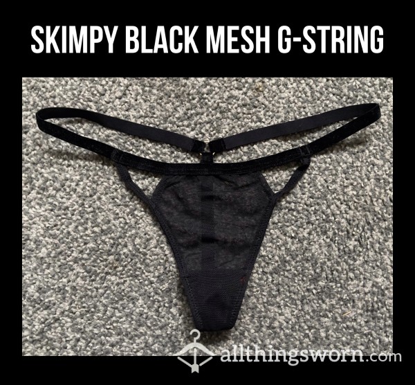 Skimpy Black Mesh G-string🖤