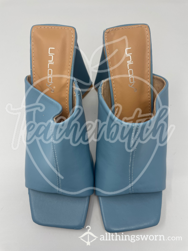 Sky Blue, Square-Toe, Block Heels | Unilady Brand | US Size 7