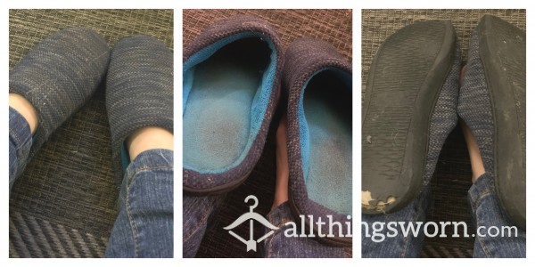 $30 - Slide-on Grey Slippers