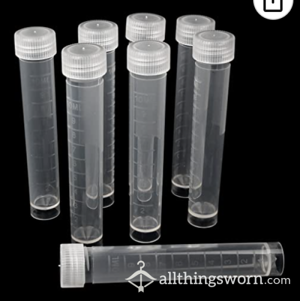 Slippery, Slick, Spit Vials!!  Various Sizes Available.  Rollers, Squirt Bottles, And Specimen Cups Also Available!  ;) Xx
