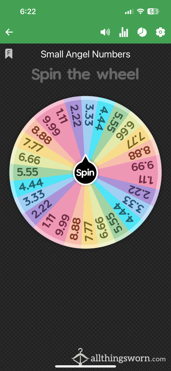Small Angel Number Spin Wheel