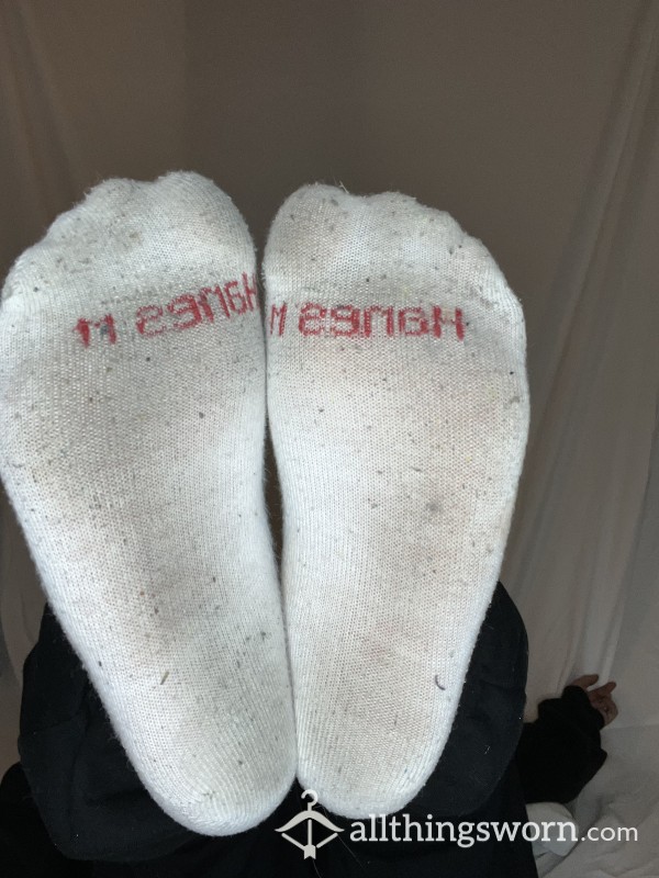 Small Dirty White Hanes Socks