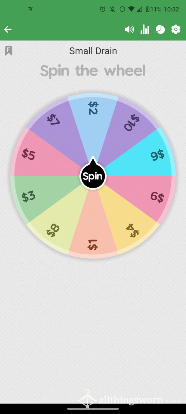 Small Drain Spin The Wheel