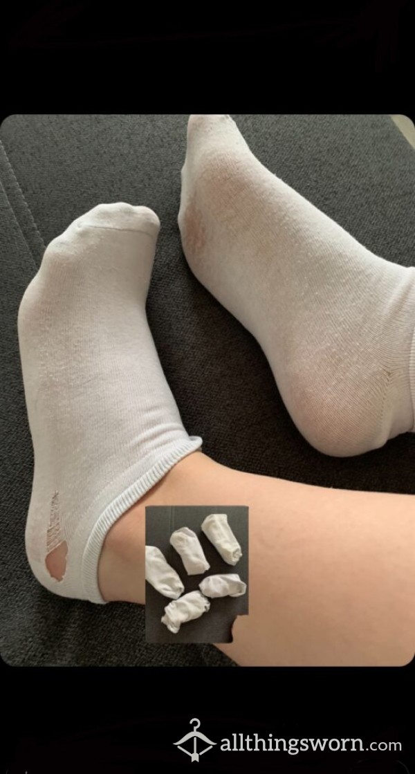 Small White Ripped Socks
