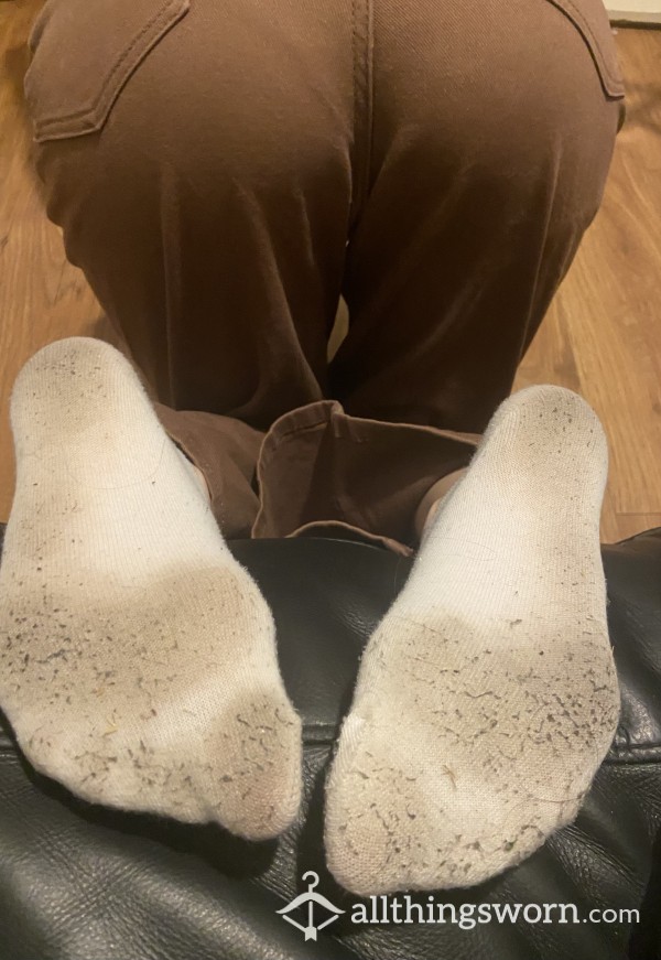 Smelly Dirty White  Socks 3 Days Worn