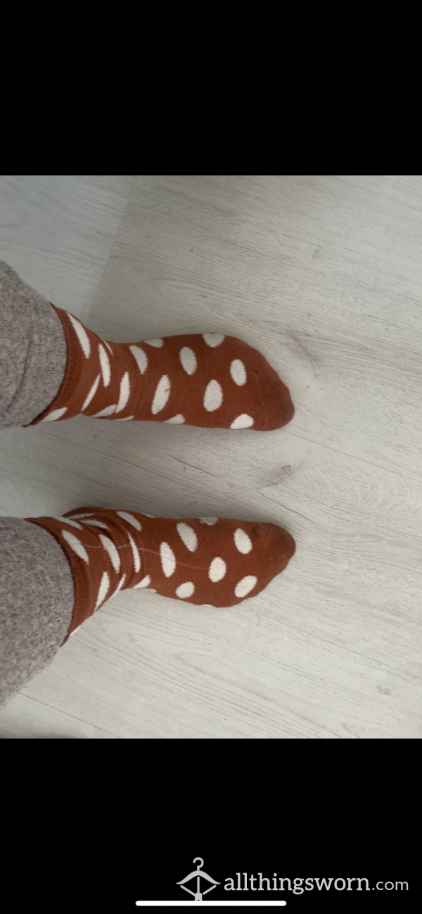 Smelly Orange Spotty Socks