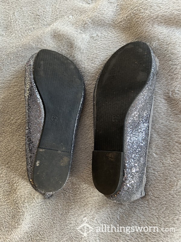 Buy Used Stinky Sparkly Flat Glitter Worn Shoes Size5