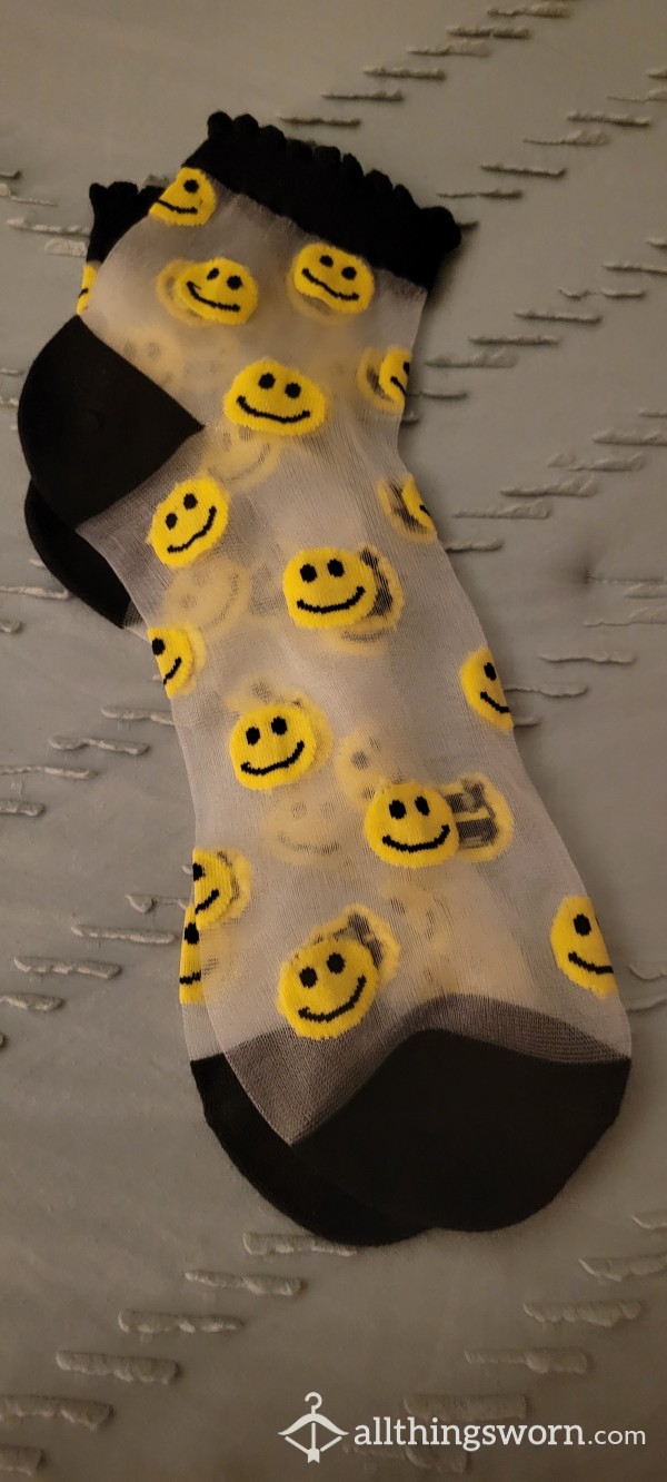 Smiley Face Mesh Nylon Socks. $15 For 24 Hr Wear And $5 Each Additional Day!