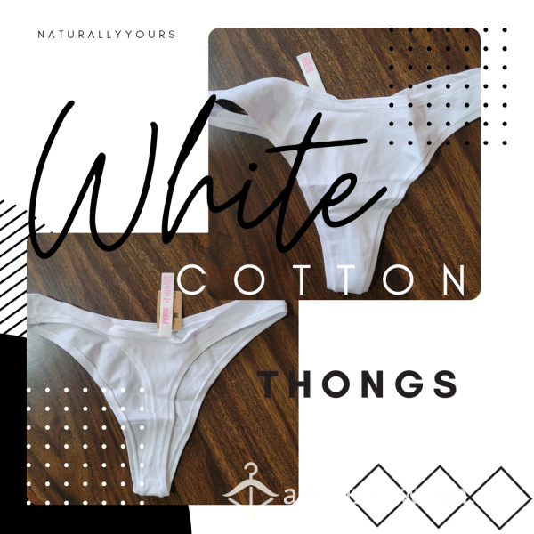🤍 Snow White Cotton VS Thongs ~ Worn To Your Pleasure