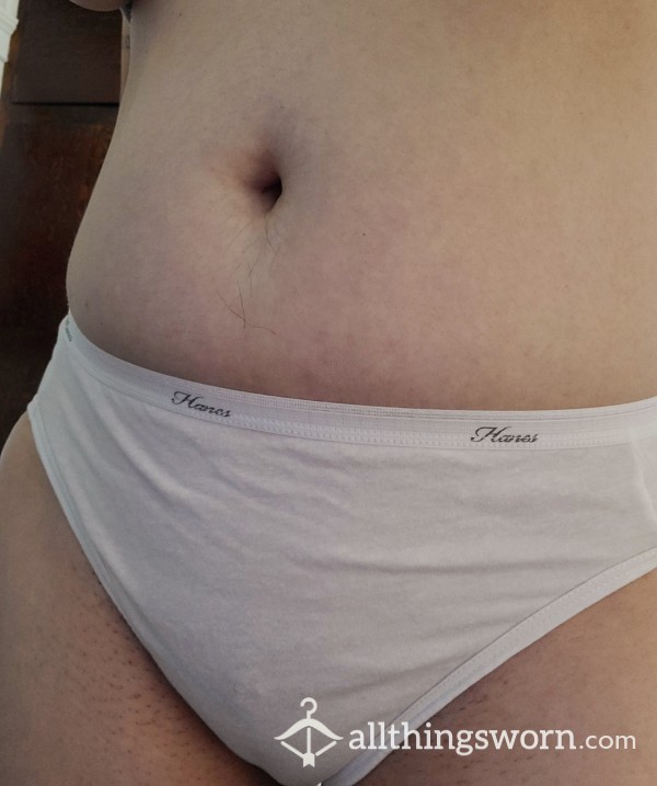 🤍 Snow White, Or Heather Grey 🩶 Hanes Hi-Cut Cotton Briefs~ Worn To Your Liking