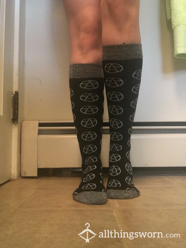 Socks Of The Day 😈🖤 (Knee High/ Pentagram)