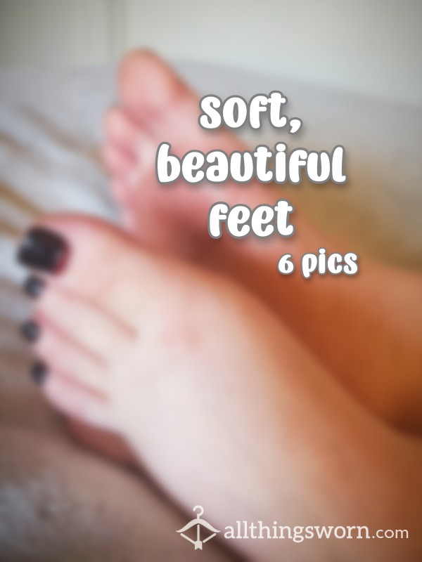 Soft Beautiful Feet And Black Pedi 🖤 | 6 Instant Pics
