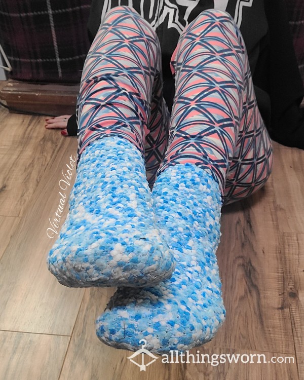 Blue Fuzzies - Ankle Socks
