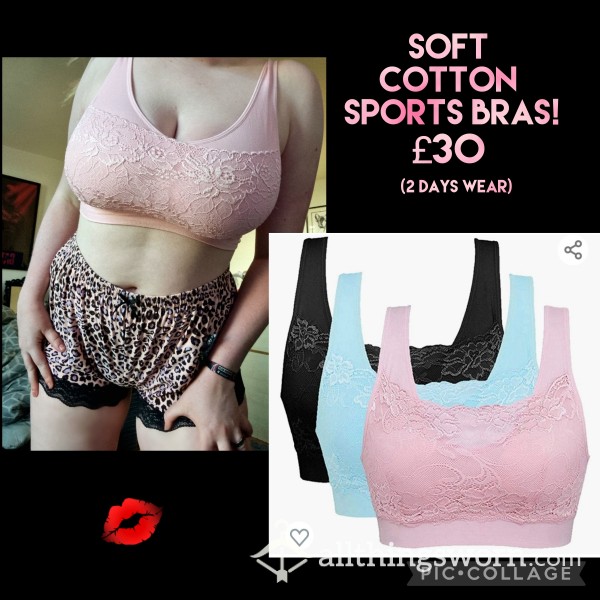 💋 Soft, Cotton & Lace Sports Bras! 💋