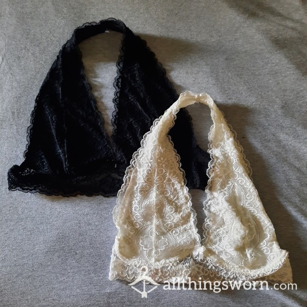 Soft Cup Lace Bralettes Black Or White