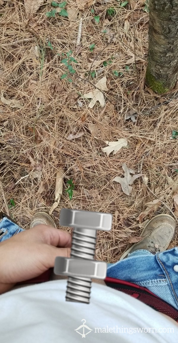 Soft Dick Pissing In The Woods While Working