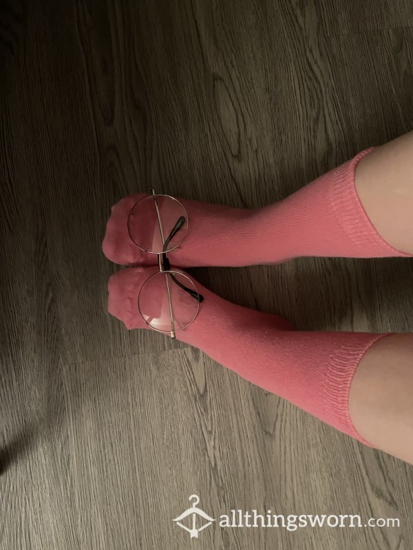 Soft Pink Tube Socks