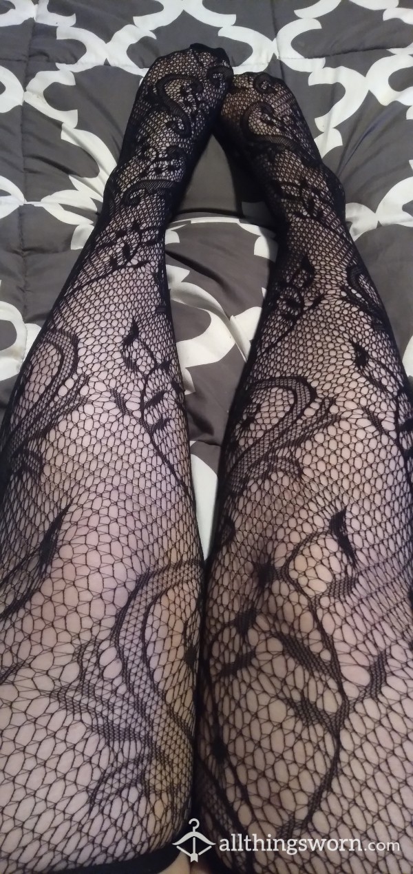 Soft, Sexy,  Black Fishnet Stockings And Hosiery
