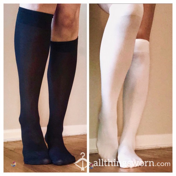 Soft Spandex & Polyester Knee High Stockings