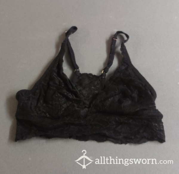 Soft Well Loved Black Lace Bralette