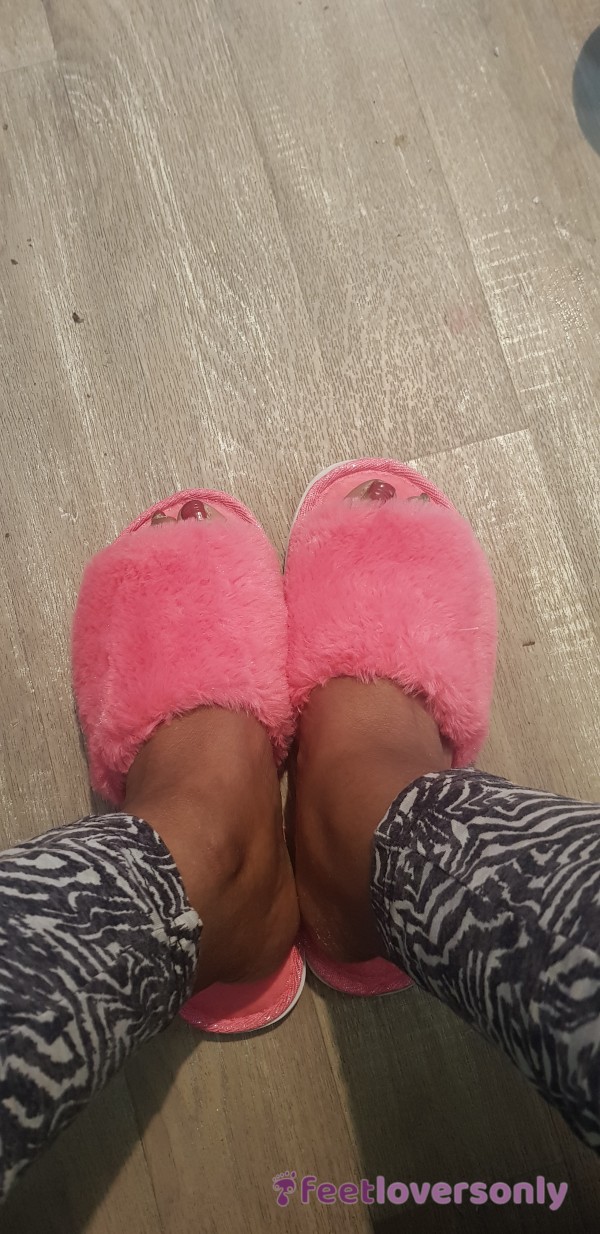 Soft Worn Pink Slippers