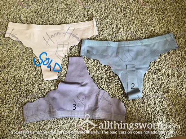 Solid Color Scalloped Thongs