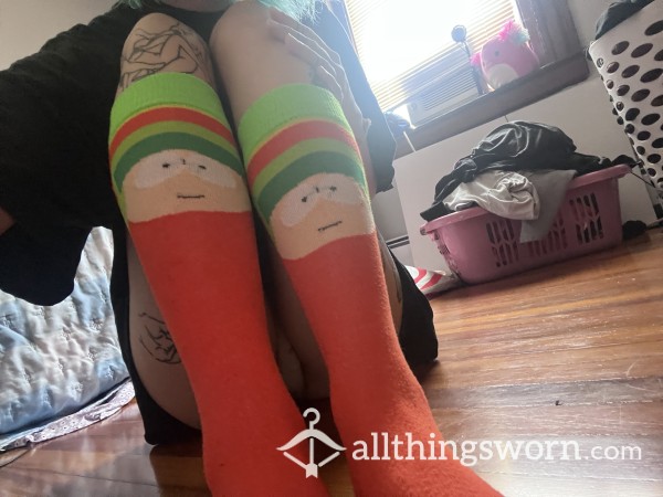 South Park Kyle Broflovski Calf Length Orange/Green Socks