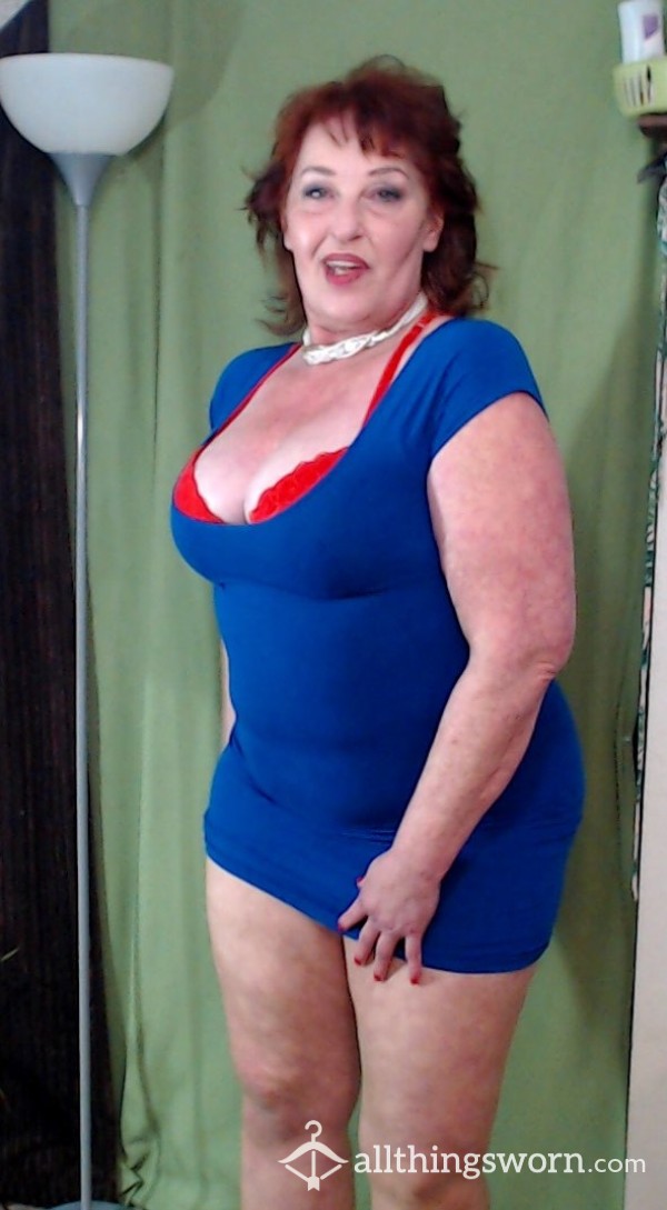 Spandex Blue Dress One Size Fits Up To 300 Lbs