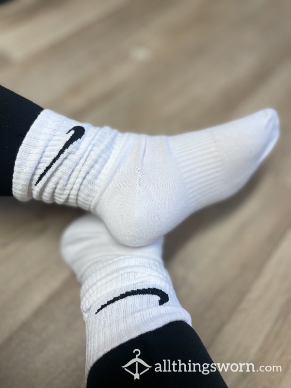 Spanking, New White Nike Socks Worn To Your Liking