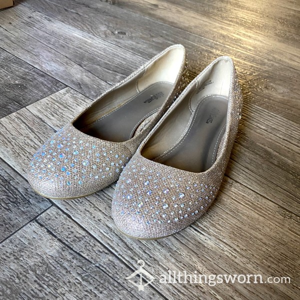 Sparkly Gold Flats