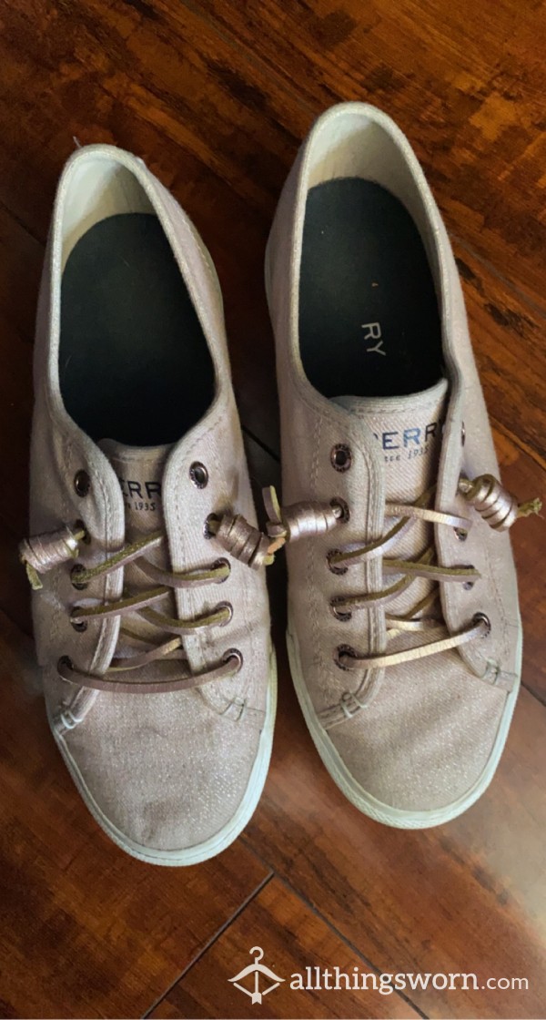 Sperry's, Glittery Pink & White - Price Includes Shipping photo