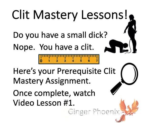 SPH:  Clit Mastery Lessons - Prerequisite "Homework" Before Lesson #1