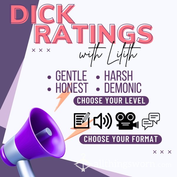 SPH | Dick Rating | Gentle, Honest, Harsh Or Demonic | Written, Audio, Video, Or Chat