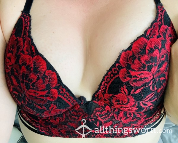 Spicy Black And Red Bra