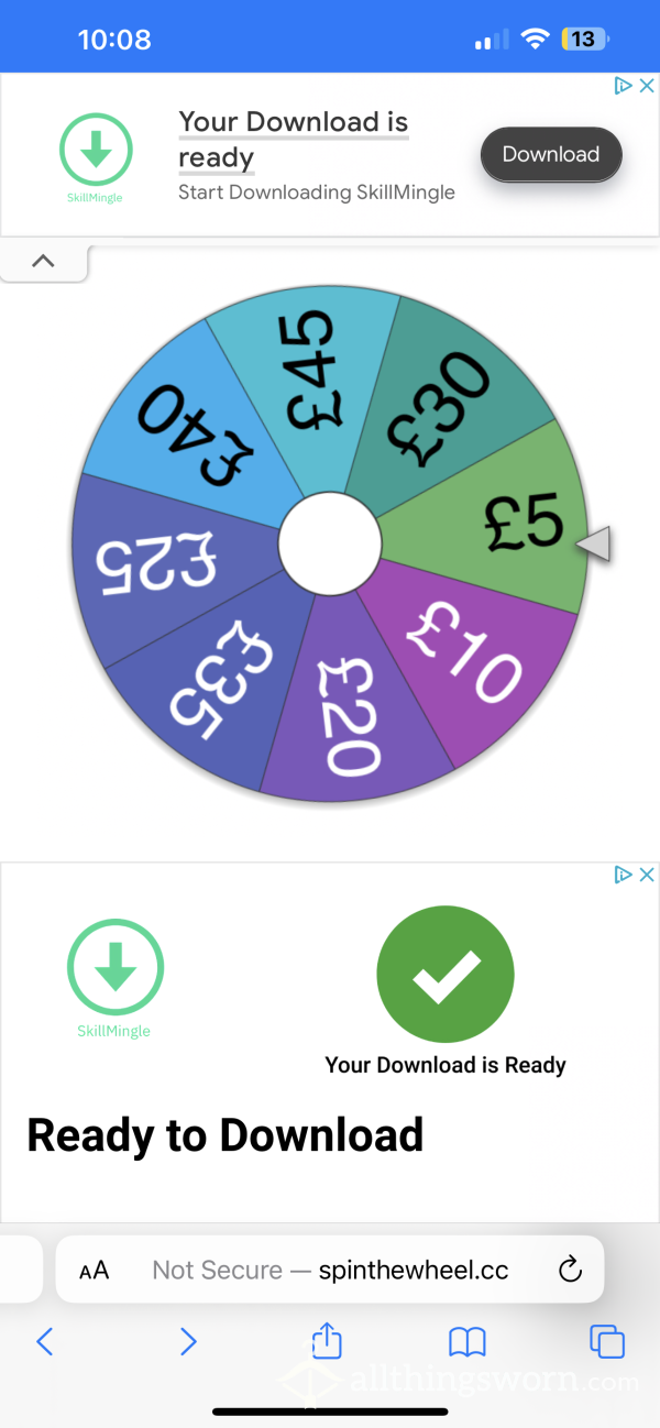 Spin The Wheel! £5-£50