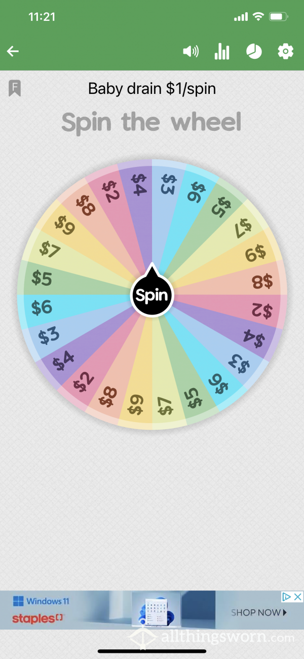 Spin The Wheel Drain Game