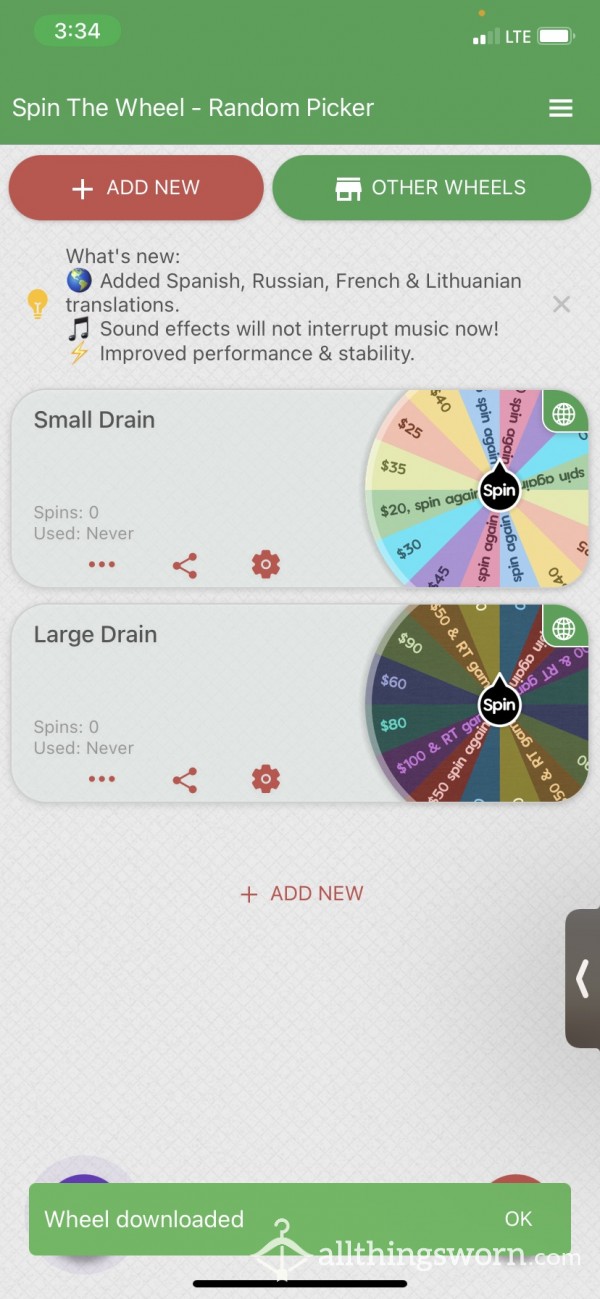 Spin The Wheel Drains